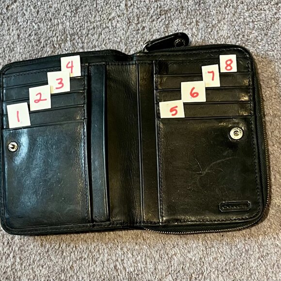 Vintage Coach Black Zip Credit Card Compact Case 6998 - Picture 2 of 4